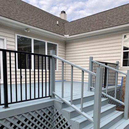 Newly constructed wooden deck