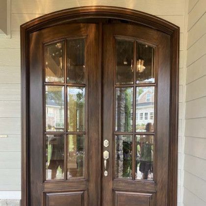Newly constructed wooden door