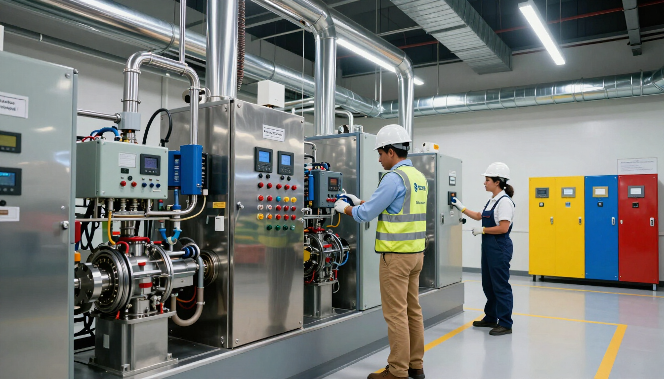 Cuarto de máquinas moderno para mantenimiento electromecánico
