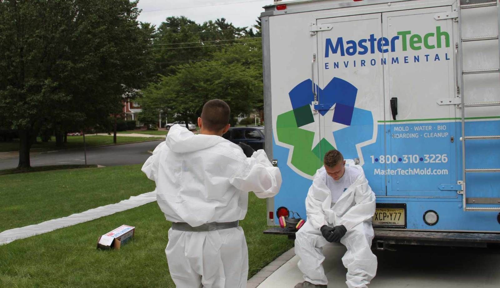 A proud first-time franchise owner completing their first successful mold remediation job with Mastertech’s guidance and resources.