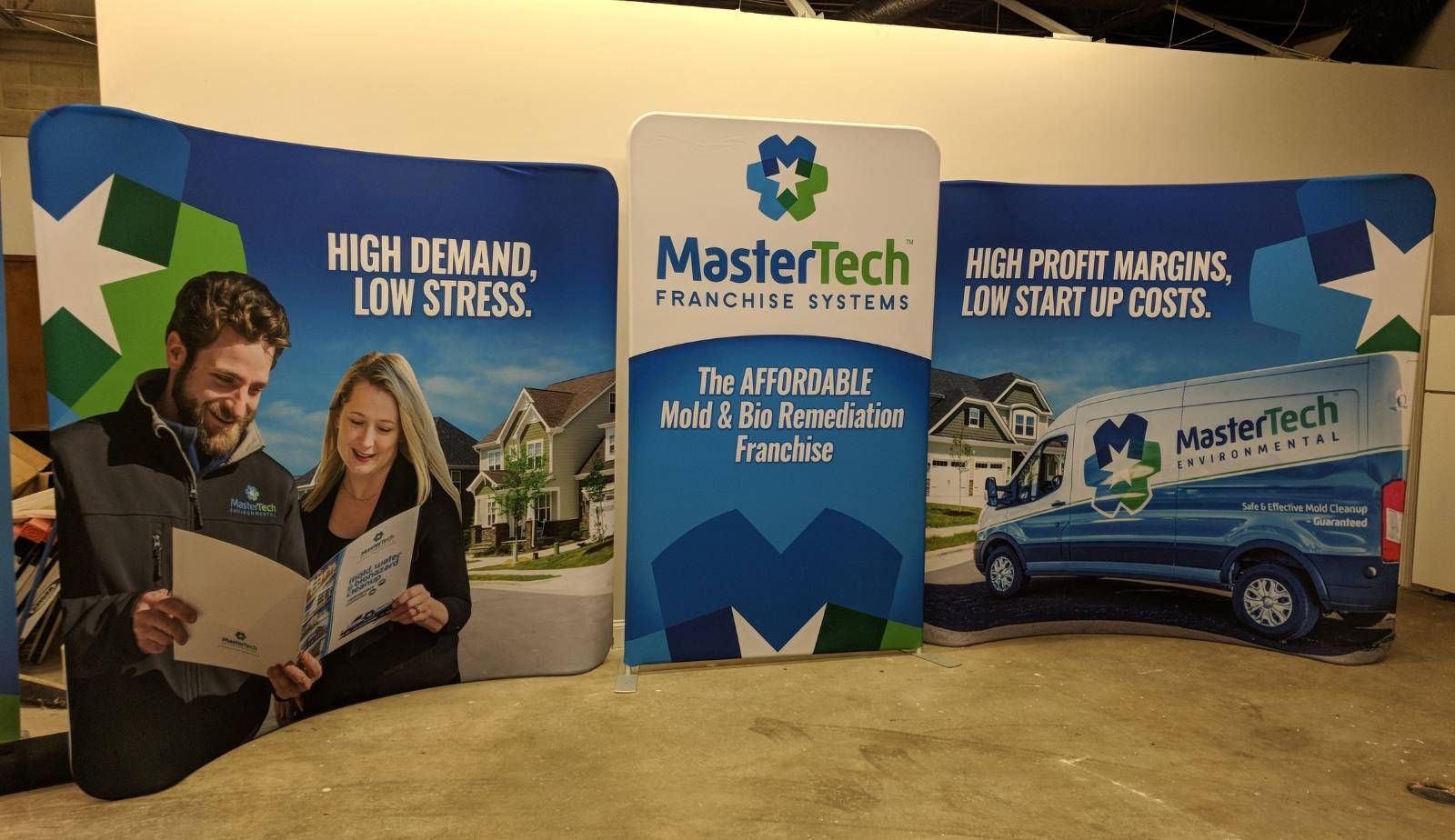 Mastertech franchise owner assisting a homeowner during mold remediation