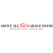 A logo for above all garage door service and sales inc.
