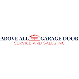 A logo for above all garage door service and sales inc.