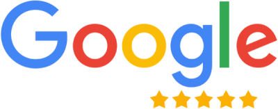 A google logo with five stars on it