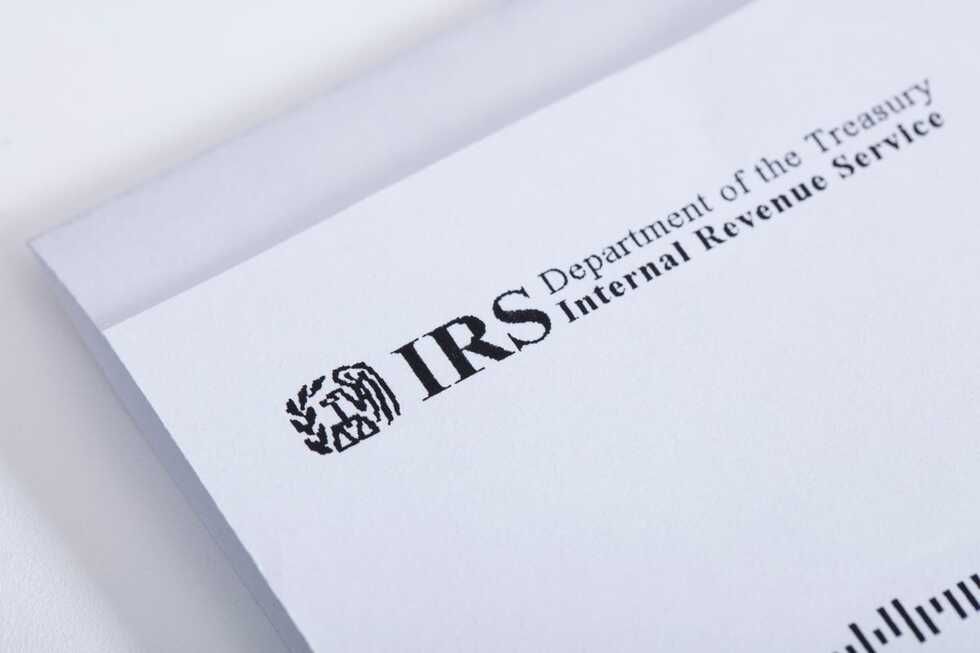 A white envelope from the department of the treasury