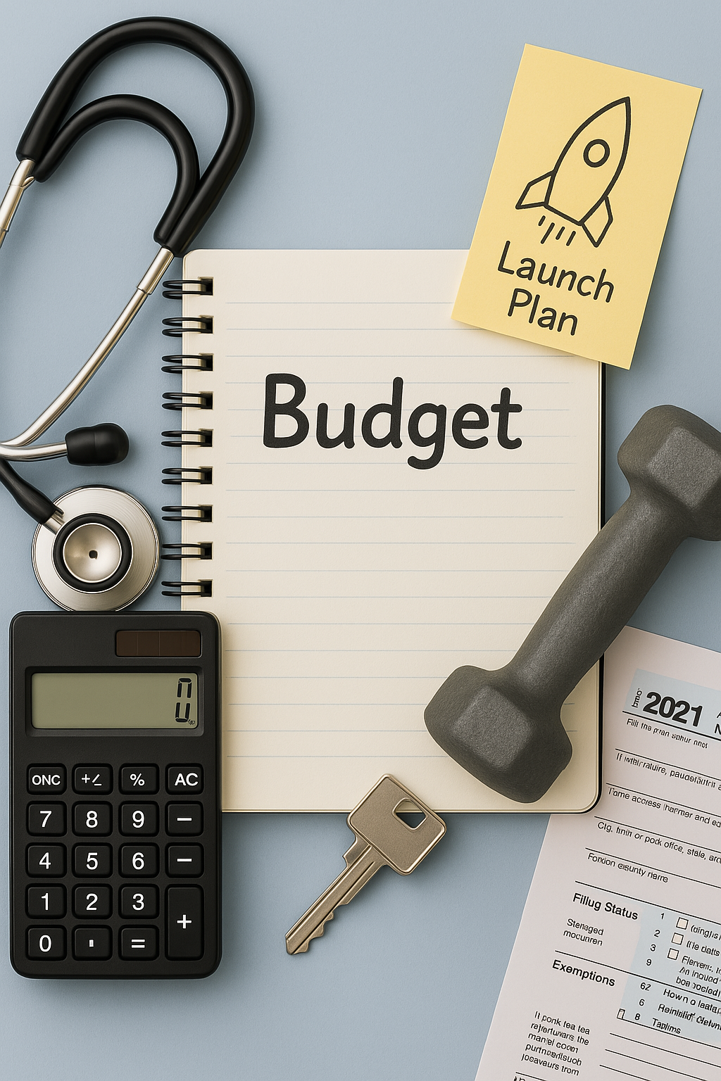 A notebook with the word budget written on it