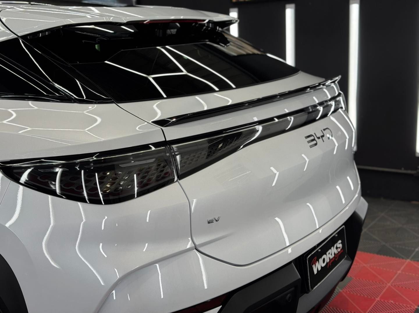 A Black Mustang Is Parked In Front Of A Building — The Works Auto Salon In East Bendigo, VIC