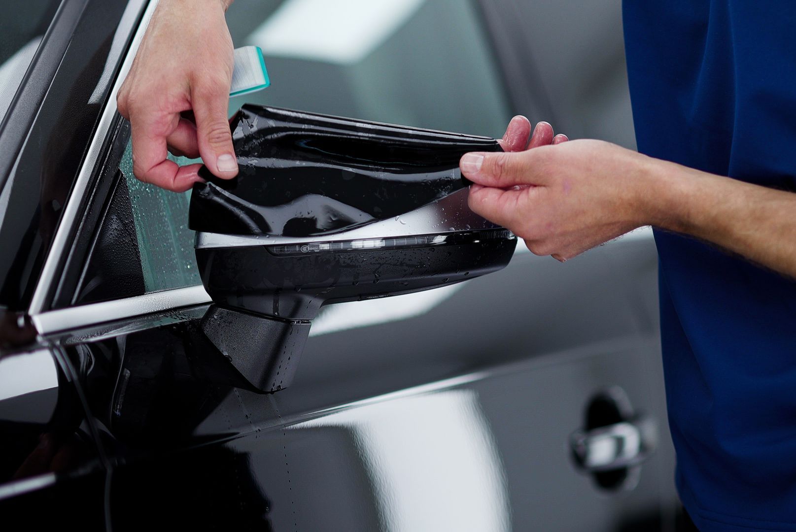 A Black Mustang Is Parked In Front Of A Building — The Works Auto Salon In East Bendigo, VIC