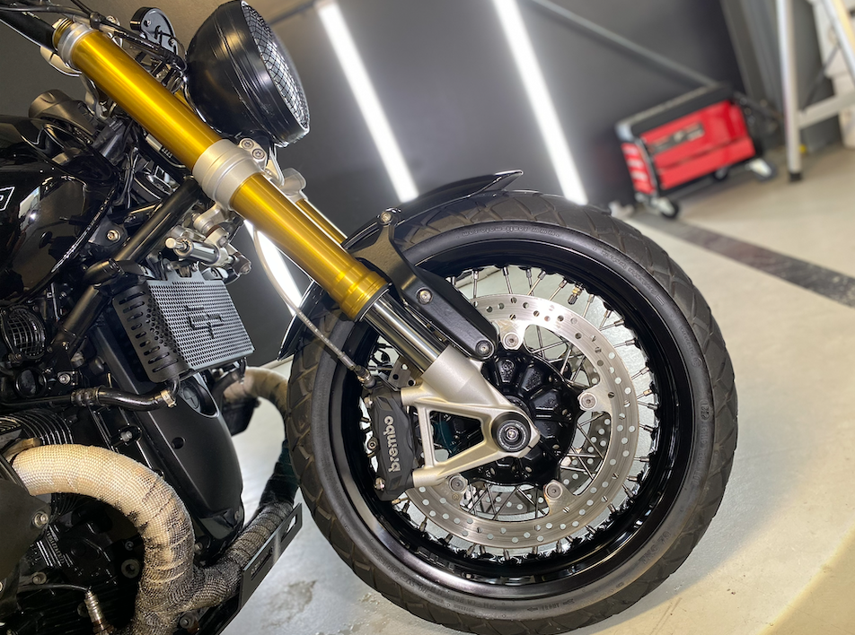 A Close Up Of A Motorcycle Parked In a Garage — The Works Auto Salon In East Bendigo, VIC