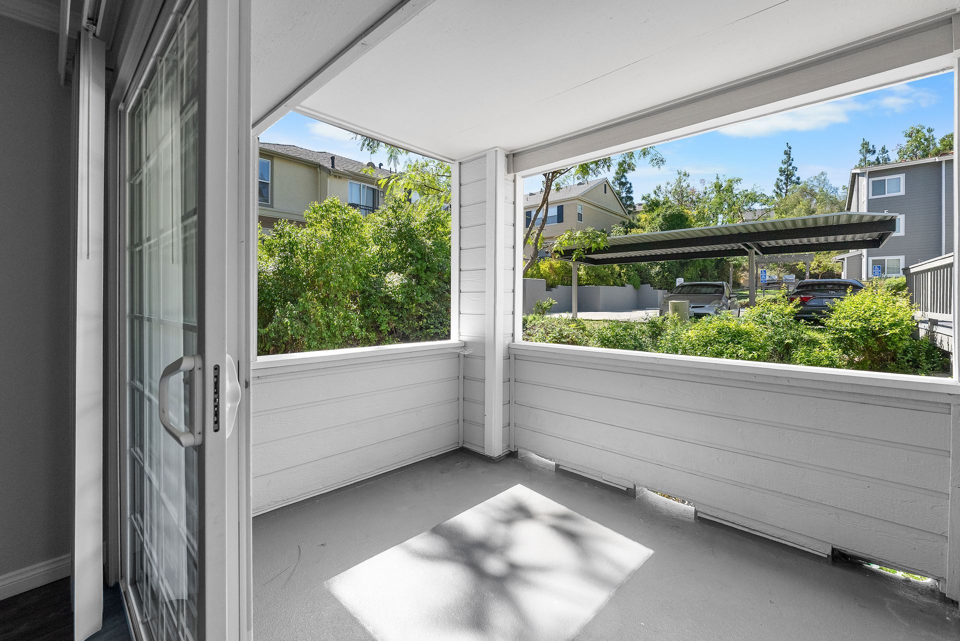 Apartment fenced in patio