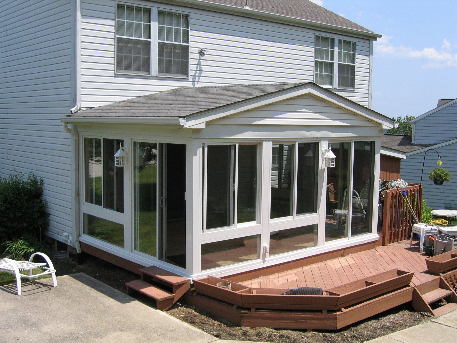 after picture of completed four season sunroom build