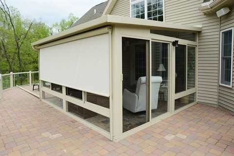 Solar Shade on studio style sunroom by Betterliving of Pittsburgh