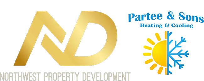 Gold logo: intertwined "ND" initials above "Northwest Property Development" in gray text.
