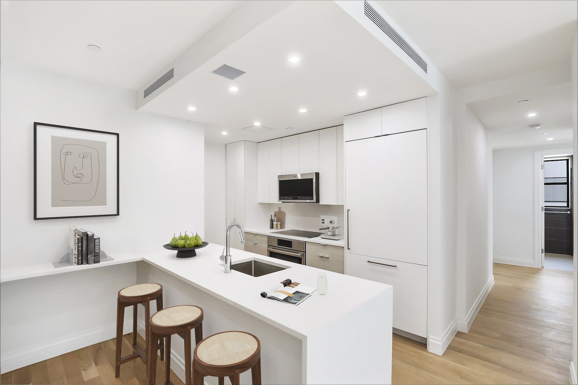 All white kitchen with new appliances