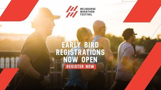 Image of people preparinging for Melbourne Marathon Festival