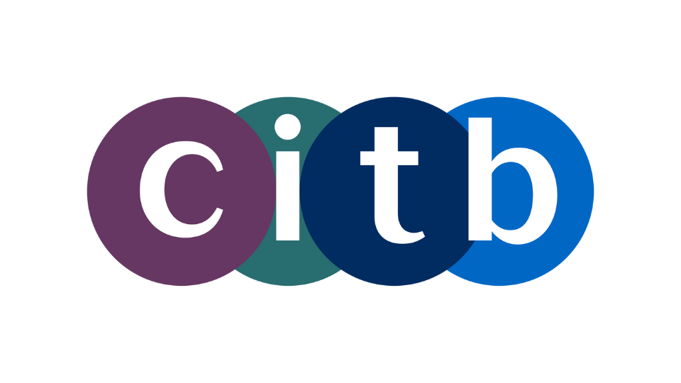 CITB logo: Four colored circles (purple, teal, dark blue, light blue) with 
