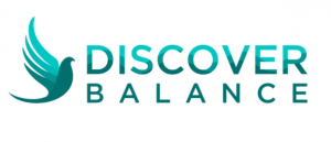 A logo for discover balance with a bird on it