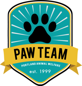 A logo for the paw team portland animal welfare