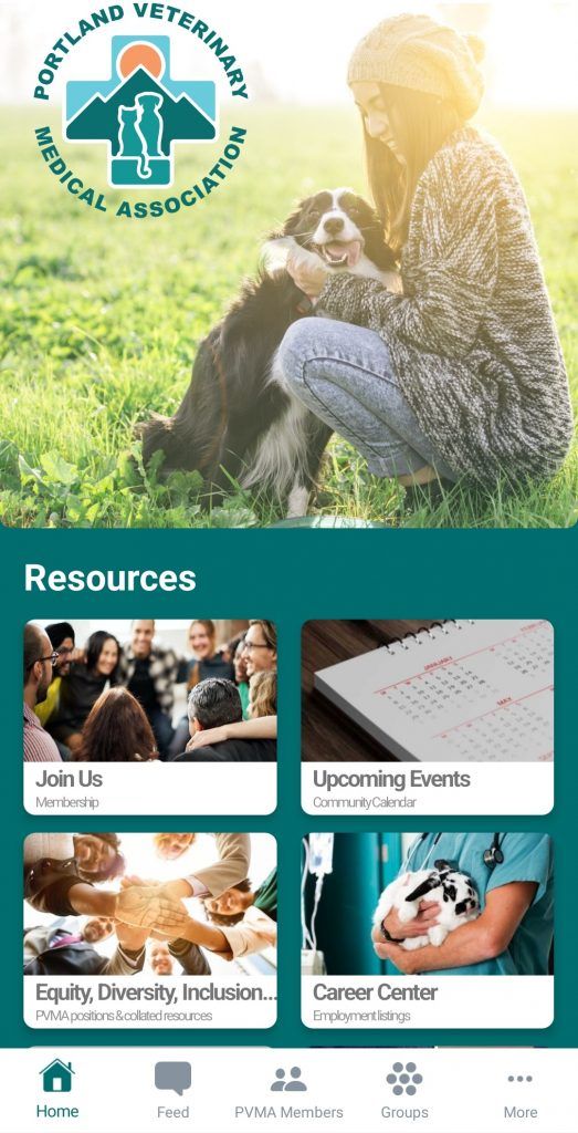 A woman is kneeling down next to a dog in a field.