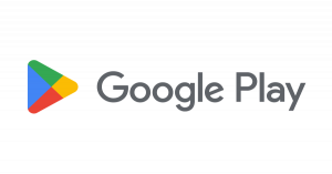 The google play logo is on a white background.