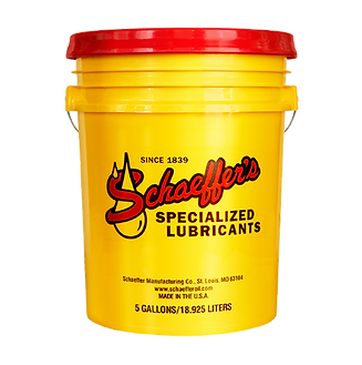 A yellow bucket of schaeffer 's specialized lubricants