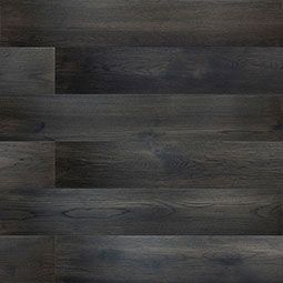 Dark stained wood floor planks.