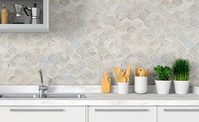 modern designer tap running water mosaic