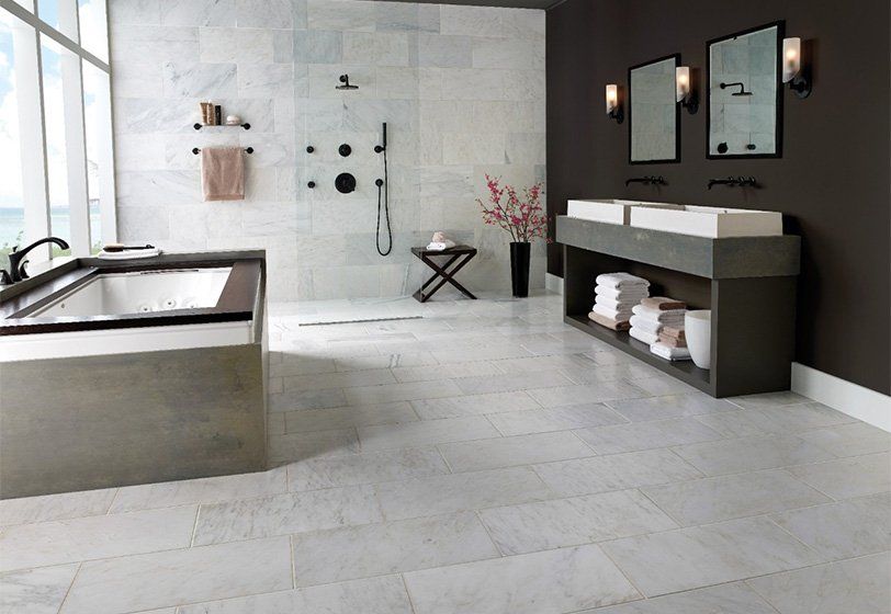 bathroom marble flooring style