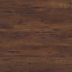 Dark brown wood flooring with textured grain.