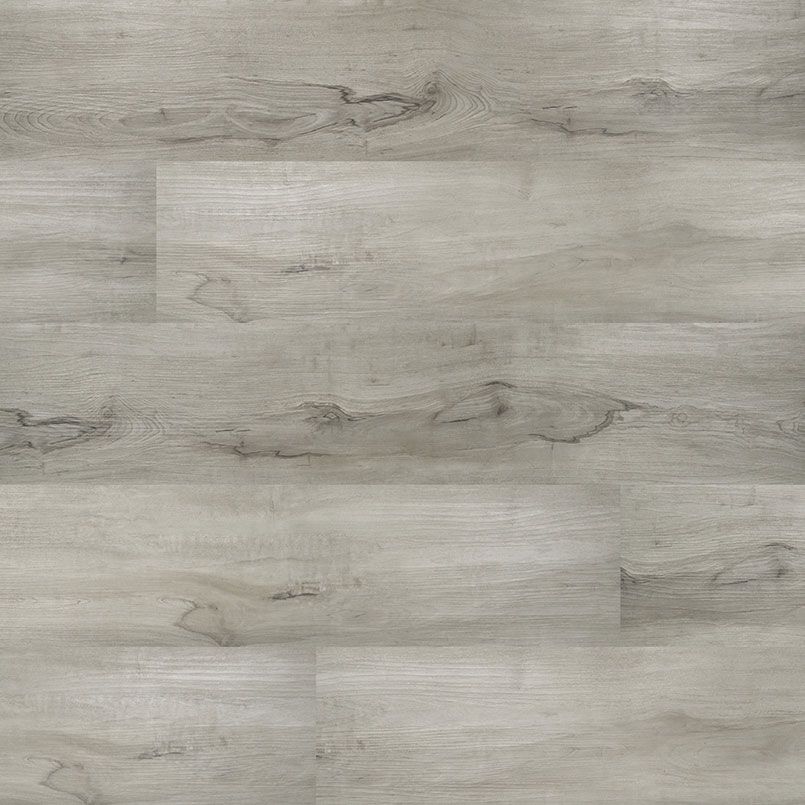 Gray, weathered wood-look flooring planks.