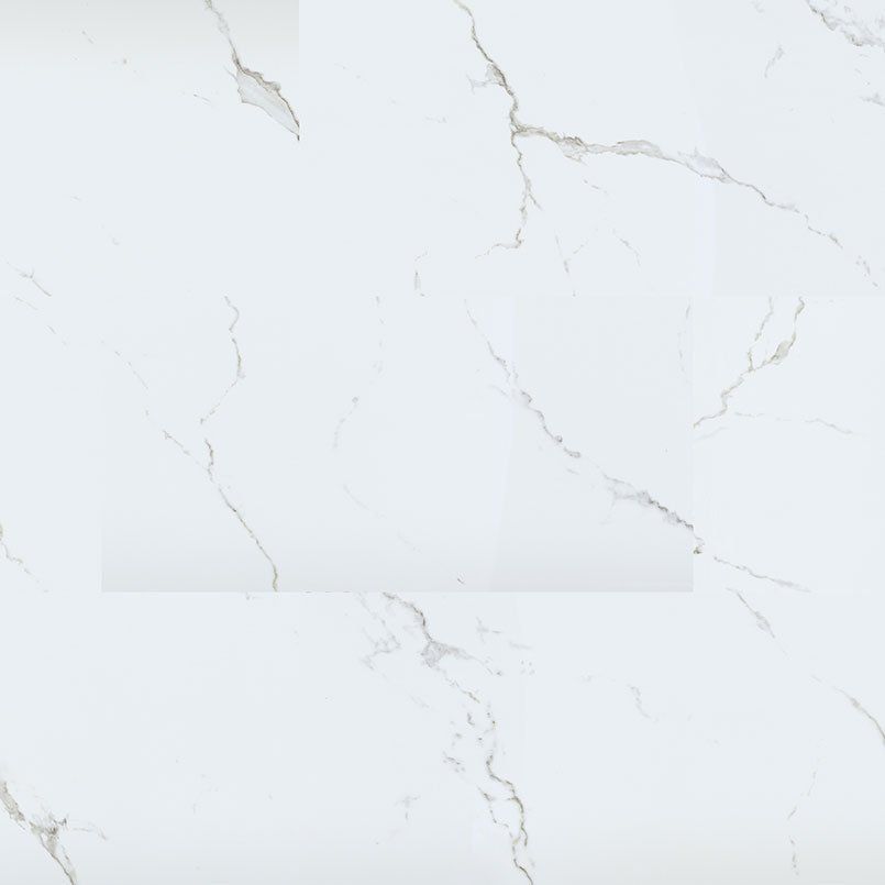 White marble pattern with gray veining.