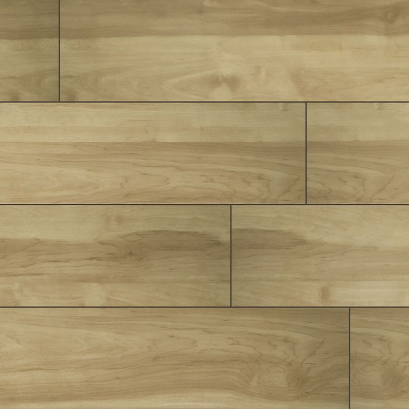 Light brown wood flooring with visible grain patterns arranged in a staggered pattern.