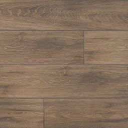 Wood-look flooring in shades of brown.