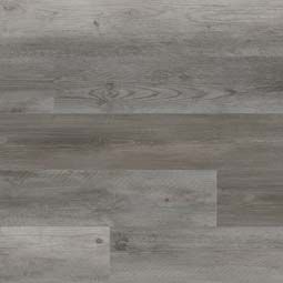 Gray wood-look flooring with horizontal planks, various shades, slight wood grain texture.