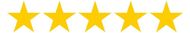 A row of yellow stars on a white background.