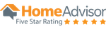 The home advisor logo is a five star rating.