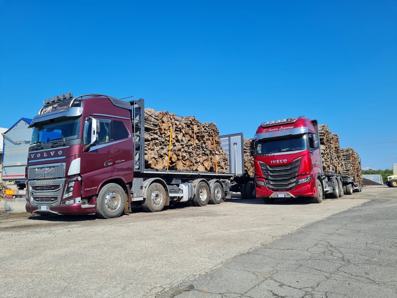 mezzo con legna da ardere