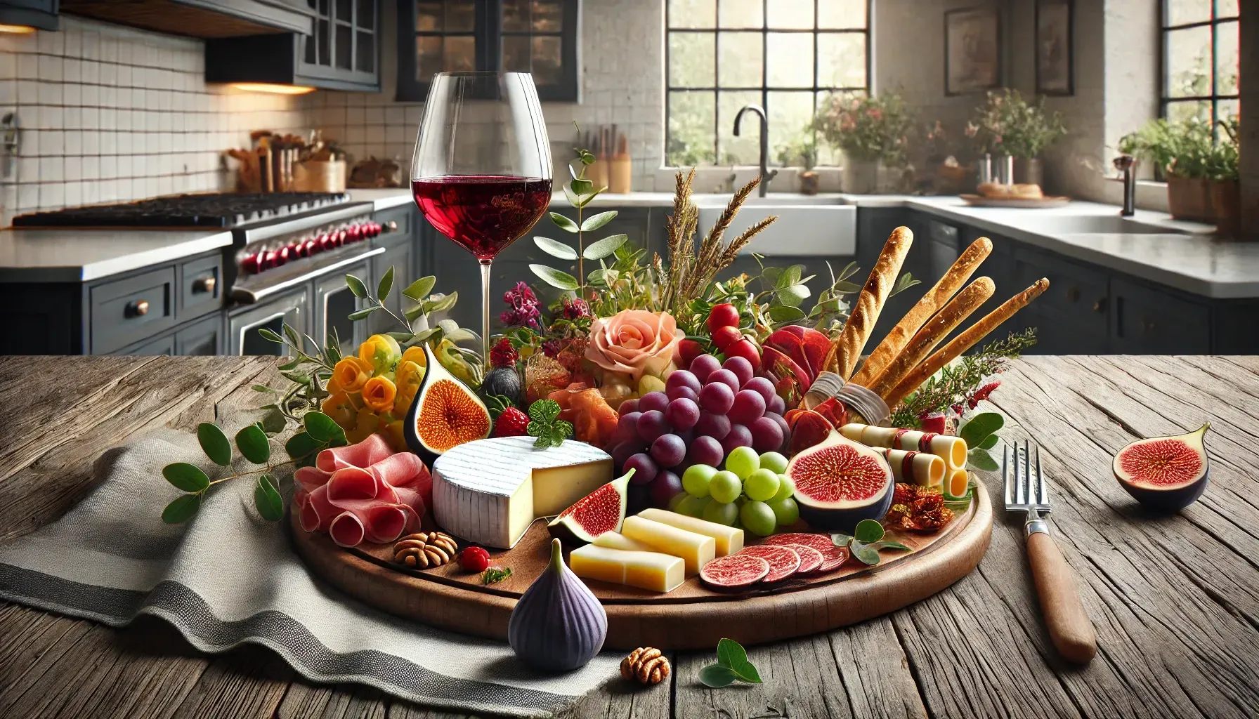 Red wine pairings with balanced charcuterie board