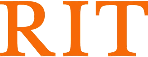 The word rit is written in orange letters on a white background.