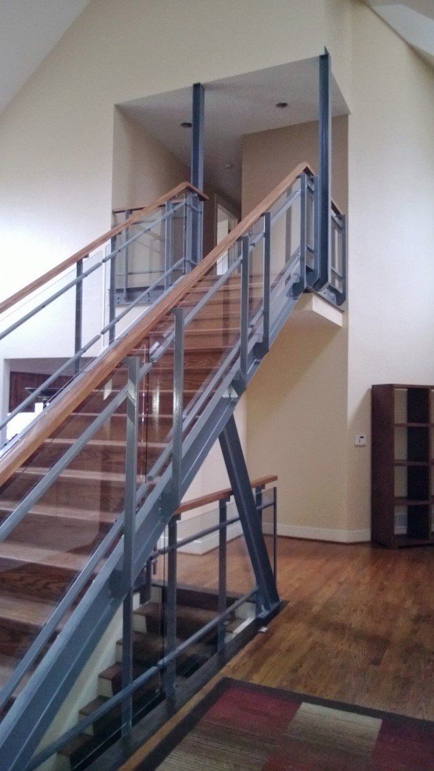 Hand Railing — Stair Made Of Steel And Wood in Slippery Rock, PA