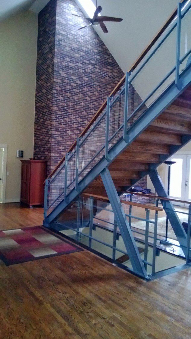 Hand Railings — Steel Stair With Gray Paint in Slippery Rock, PA