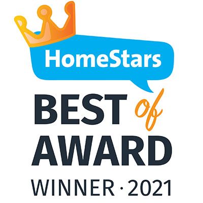 The homestars best of award winner is a speech bubble with a crown on it.