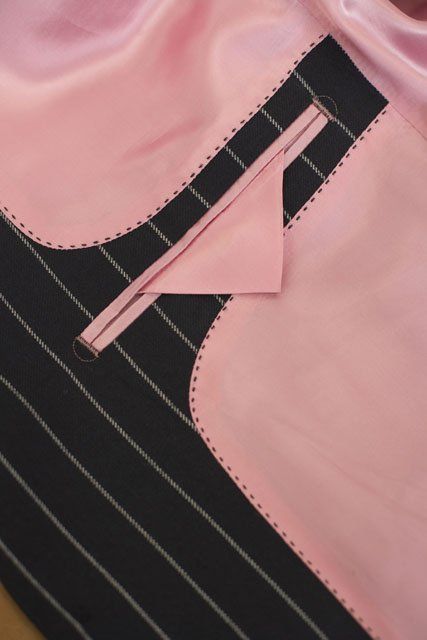 Piano Curved Insert suit pocket in pink