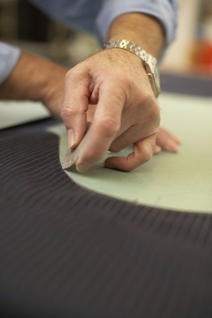 Marking fabric from pattern for tailored suit 1