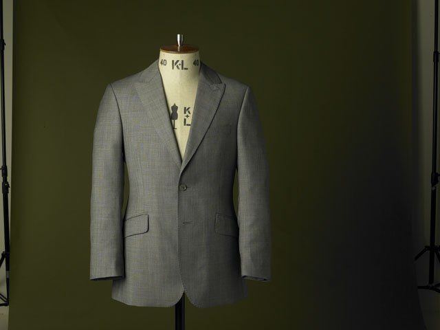 completed tailored suit jacket in light grey 2