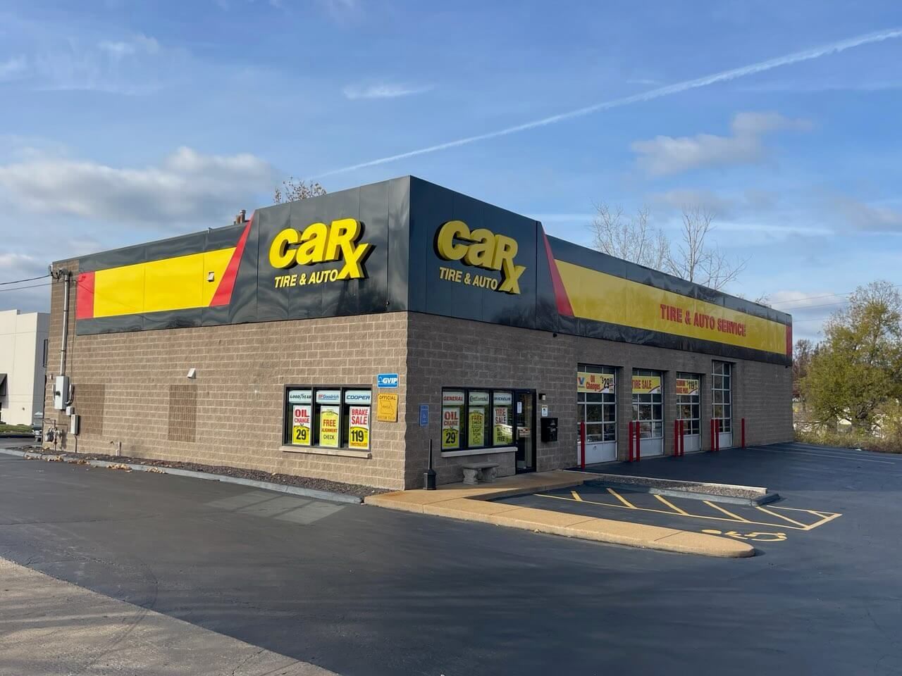 Car repair shop with yellow 