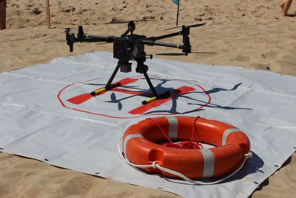 Drone with A Life Ring on A Beach Landing Pad — Jetstream Aerial Services in Te Kowai, QLD