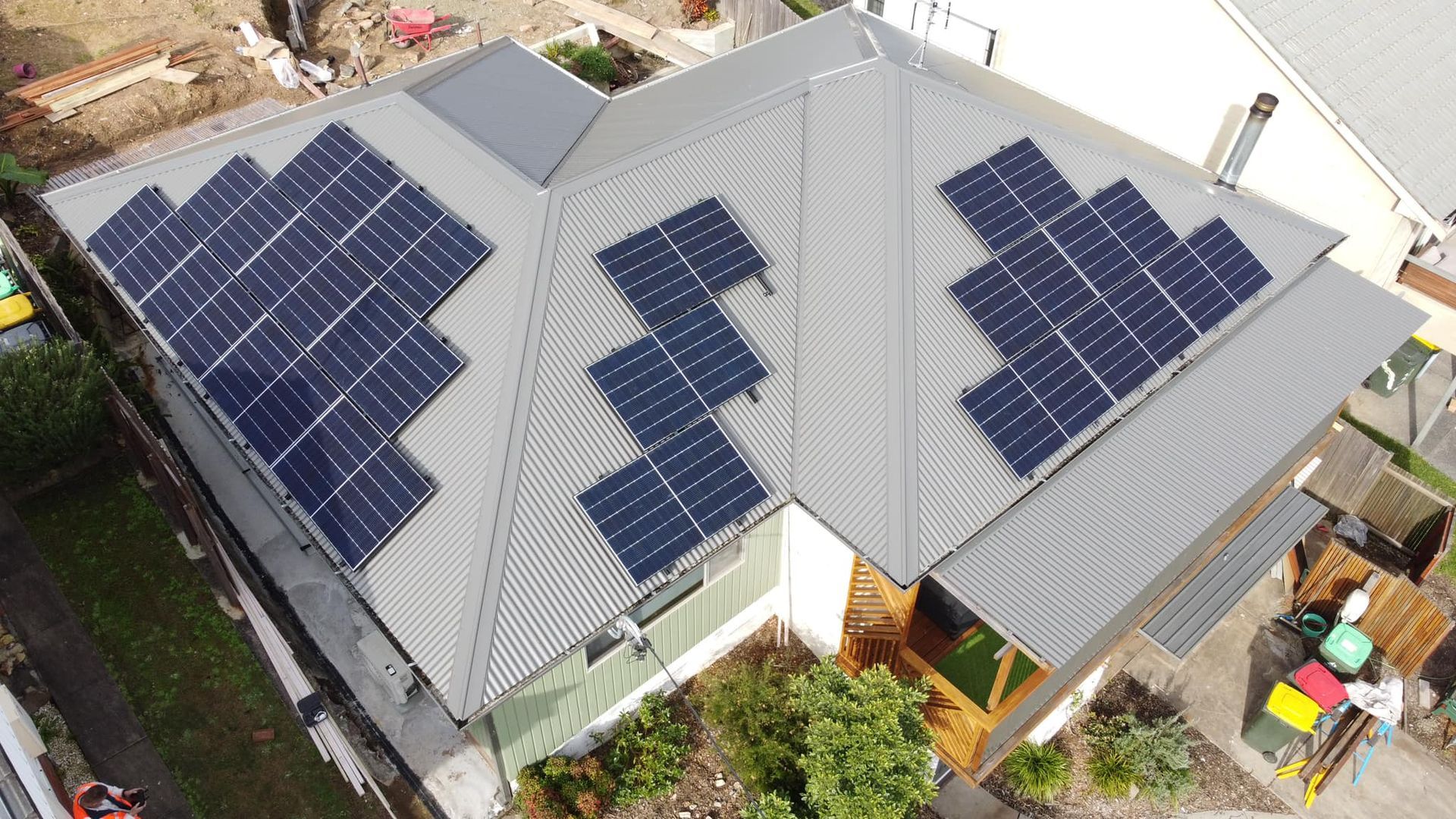 Solar panels installed on the large house.— Level 2 Electrician in Port Stephens NSW