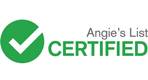The logo for angie 's list is certified with a green check mark.