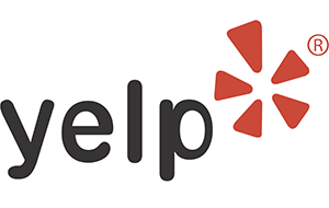 A yelp logo with a red star on it